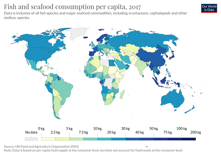 Fish and seafood consumption per capita